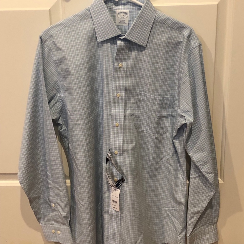 NWT Brooks Brothers Dress Shirt, blue and green